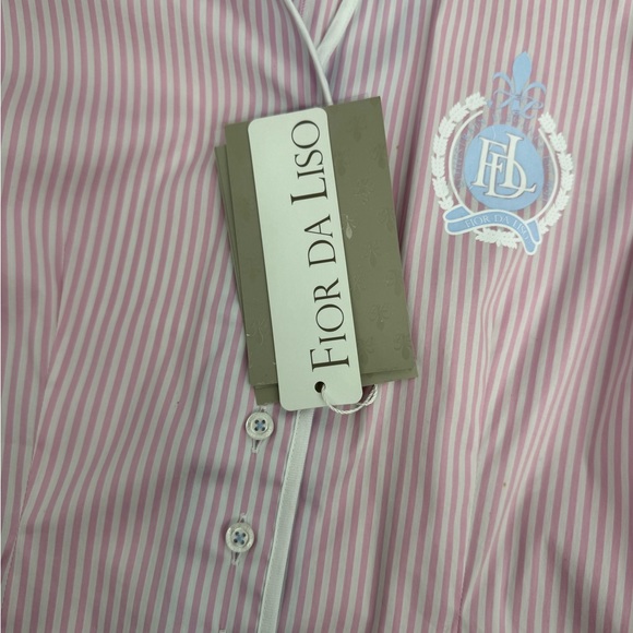 NWD Fior Da Liso Kara Button Shirt Women’s US 2 Pink Striped Cotton Blend New - Picture 8 of 16